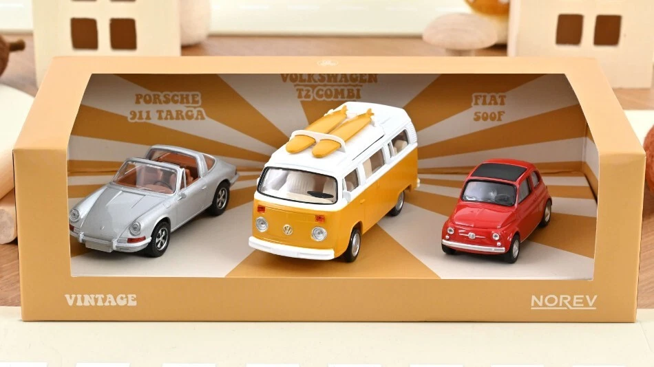 1/43 NOREV - PORSCHE - SET 3X JET-CAR 911 TARGA SPIDER 1969 - FIAT 500 841104