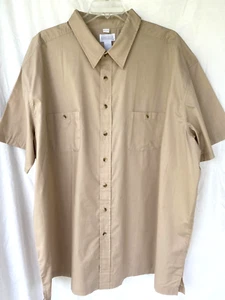 VTG..KING SIZE..KHAKI BROWN..COTTON BLEND..SHORT SLEEVE..SHIRT..NEW.MEN 4XL TALL - Picture 1 of 4