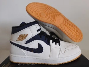 NIKE AIR JORDAN 1 MID JETER "CAPTAIN DEREK JETER" SAIL-NAVY SZ 13 [AH6342-104] - Picture 1 of 5