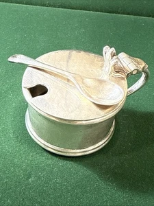 GB STERLING Silver .925 Table set for mustard or salt 1+1 By ASPREY LONDON - Picture 1 of 15