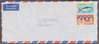 MayfairStamps St Vincent Kingston a aburrido o cubierta de correo aéreo aau_75369 Foto 1 de 2