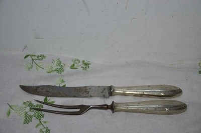 dvns  nickel werke  Tranchierbesteck Messer Gabel  ALT - Bild 1 von 4