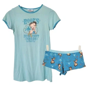 Vintage 06 Betty Boop Sleepwear PJ Top Set Size S Midnight Rodeo Giddy Up Womens - Picture 1 of 17