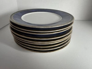Set of 9 Retroneu Blue Garland Salad Plates USED SEE PICS - Picture 1 of 20