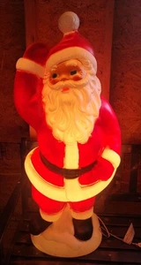 VINTAGE 40" WAVING SANTA CLAUS CHRISTMAS BLOW MOLD GENERAL FOAM USA RED GLOVES!! - Picture 1 of 15