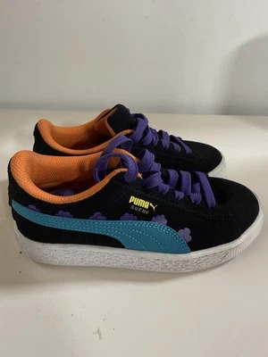 Puma Gamuza X Nickelodeon Niños Zapatillas Talla 1C Negro Naranja Azul 2021 Excelente Estado Foto 1 de 4
