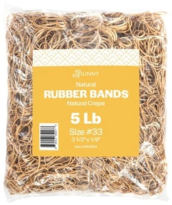 Rubber Bands Size 33-5 lb. (3000 Pack) Bulk Pack Made in USA - Tan Color - 3.... - Picture 1 of 7