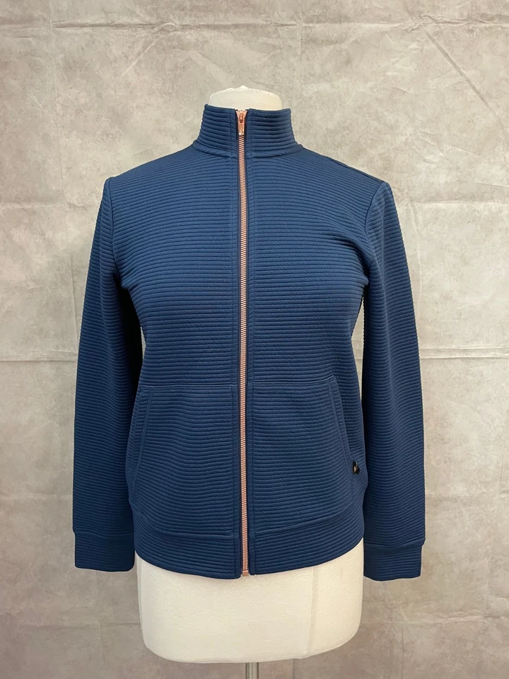 Sudadera con capucha Skechers azul cremallera completa para mujer talla XS Foto 1 de 4