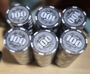 Fiches da poker Caracas da 100 dollari mai aperte. 6 set totale di 150 patatine - Foto 1 di 3