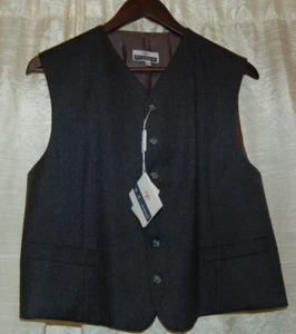 Weste G.C. Detomaos Herren NEU Größe 45 grau Schurwolle Weste Made in Italy Neu mit Etikett - Bild 1 von 10