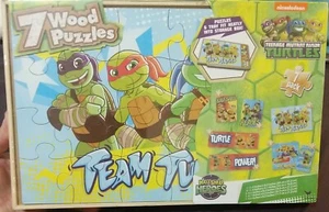 Teenage Mutant Ninja Turtles 7 Holzpuzzle 2015 Aufbewahrungsbox Nickelodeon - Bild 1 von 4
