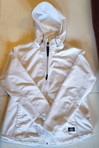 Dickies Performance Hooded Jacket Full Zip Womens Sz M White Windbreaker - Picture 1 of 17