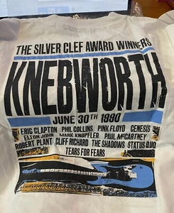 GENESIS PHIL COLLINs PINK FLOYD ELTON DIRE STRAITS UNWORN 1990 KNEBWORTH T-SHIRT - Picture 1 of 3