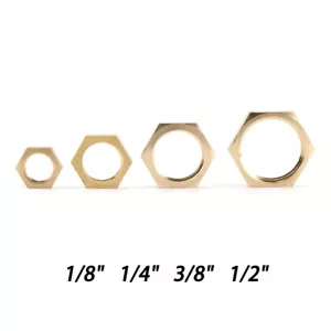 5Pcs NPT Locknuts In Brass, Female Thread Slim Locknuts in NPT , 1/8 1/4 3/8 1/2 - Picture 1 of 7