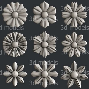 3d STL models for CNC, Artcam, Aspire, relief Flower P519 - Picture 1 of 10