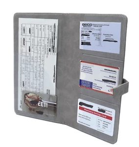 G Car Insurance holder for registration card documents auto organizer PU Leather - Picture 1 of 7