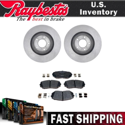 Kit de rotores de freno delanteros pastillas de freno de cerámica y herrajes para Ford Edge 2011 2010 Foto 1 de 4