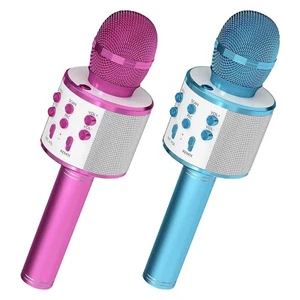 5Core Microphone 2Pc Wireless Karaoke Mic w Speaker Portable Bluetooth Microfono - Picture 1 of 9