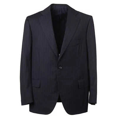 Cesare Attolini Slim-Fit Navy Shadow Stripe Wool-Silk-Cashmere Suit 46R (Eu 56) - Image 1 of 4