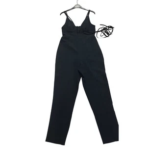 Womens Summer Black Jumpsuit Ladies Sleeveless Wedding Cocktail Playsuit Size 10 - Picture 1 of 17