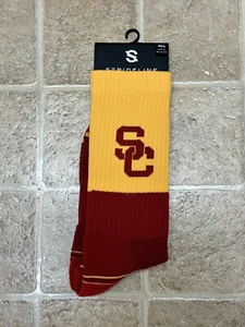 USC Long Crew High Strideline Brand Socks Mens Size 8 to 12 - Red & Yellow/Gold! - Picture 1 of 13