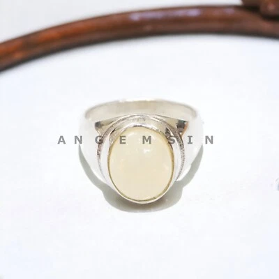 Piedras preciosas de ópalo con anillo de novio de plata de ley 925 para hombre #AL886 Foto 1 de 4