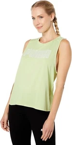 Pums Break Free Tank Green White Logo Sleeveless Shirt Women Size M NEW - Picture 1 of 9
