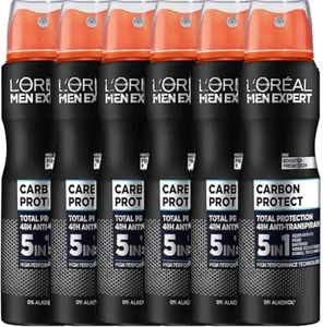 6x L'Oreal Men Expert Deodorant Spray Carbon Protect 5-in-1 48H Anti-Perspirant - Picture 1 of 4