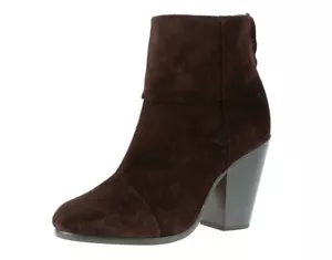 Women's rag & bone Newbury Suede Ankle Short Boots Brown Booties Size 36 $595 - Picture 1 of 5