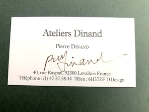 PIERRE DINAND 'Flakondesigner' Mode signed Visitenkarte 5x9 Autogramm - Picture 1 of 2