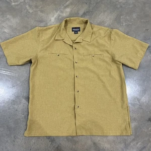 Woolrich Elite Series Tactical Shirt Mens Large Gold Short Sleeve Button Down - Picture 1 of 8