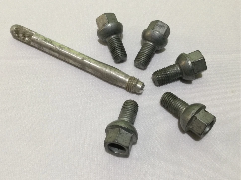 Original Stock Mercedes M12x1.5 SPARE TIRE Lug Bolts + Hanger Pin, 2035800010 - Image 1 of 1