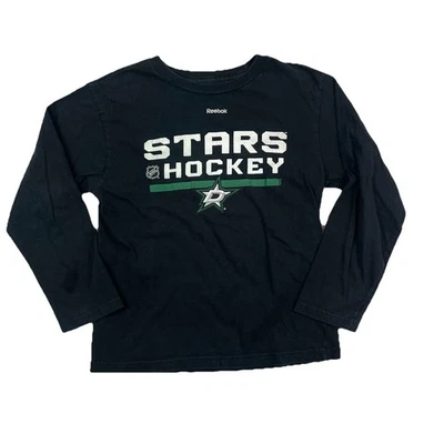 Camiseta de hockey Reebok Dallas Stars manga larga colección Center Ice niños L 7/6 Foto 1 de 4