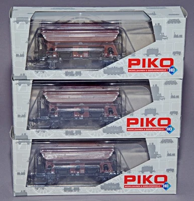 Piko 58309, 3er-Set, Schwenkdachwagen Ktmms 65, DB, Ep.III, H0, OVP, patiniert - Bild 1 von 4