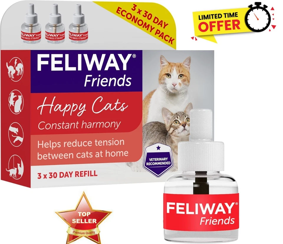 Feliway Friends 30 Day Refill X 3 Value Pack-48ml Feliway Friends Refill 3 PACK - Image 1 of 3