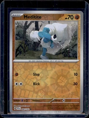 Meditite SV05: Temporal Forces Pokémon #082/162 Reverse Holo NM+ - Image 1 of 2