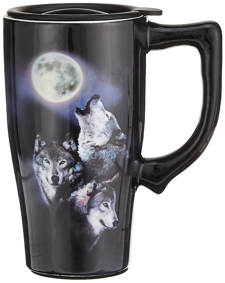 WOLVES/MOON TRAVEL MUG 18 ounces - Image 1 of 4