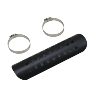 Black Motorcycle Exhaust Heat Shield Heel Guard Motorcycle Cruiser Chopper Rat - Picture 1 of 5