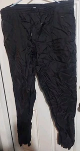 Nike Pants Xl Black Nylon With Zippered Tapered Ankles - Picture 1 of 4