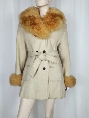 Vtg 70s Penny Lane Hippie Wool Sheepskin Coat M/L - Image 1 of 4