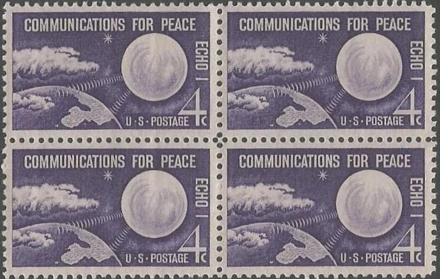 Block of 4 stamps - Scott 1173 - 4 cent - ECHO 1 - 1960 - MNH - Image 1 of 1