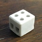 5 Keramik Lüsterklemmen I Porzellan Verbindungsklemmen I 2fach | NOS | DDR