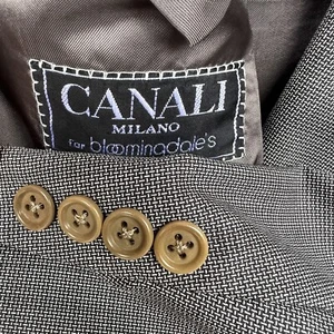 Canali Milano Men's 100% Wool Double Breasted Blazer Gray Italy 56L Super 100s - Picture 1 of 16