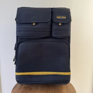 VTG Polo Sport Ralph Lauren 22” Wheeled luggage Rolling Suitcase Navy & Yellow - Picture 1 of 18