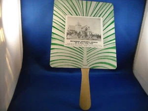 *VINTAGE HAND HELD CHURCH FAN METHODIST EPISCOPAL CHURCH RUSSELL KANSAS - Picture 1 of 2