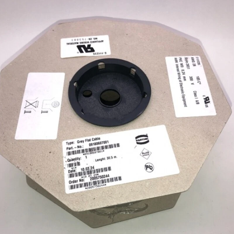 Harting Flat Gray Ribbon Cable 100Ft 09180607001 - Image 1 of 1