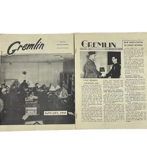 2 GREMLIN 1946 Naval Air Station Brunswick Maine Newsletter/Magazine Jan Feb WW2 - Picture 1 of 7