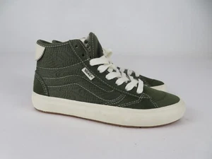 Vans The Lizzie Womens 6 Shoes Green Quilted Canvas Suede Mid Sk8 Hi Skateboard - Picture 1 of 9
