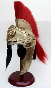 Casque centurion médiéval romain en acier armure plume rouge cadeau de collec... - Foto 1 di 5