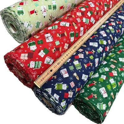 CRAFTY HOME TEXTILES Weihnachten Polycotton Stoff Material Meterware 4 Muster 114 cm breit